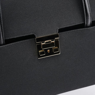 Gucci 001 4218 Navy Canvas Lady Lock Shoulder Bag