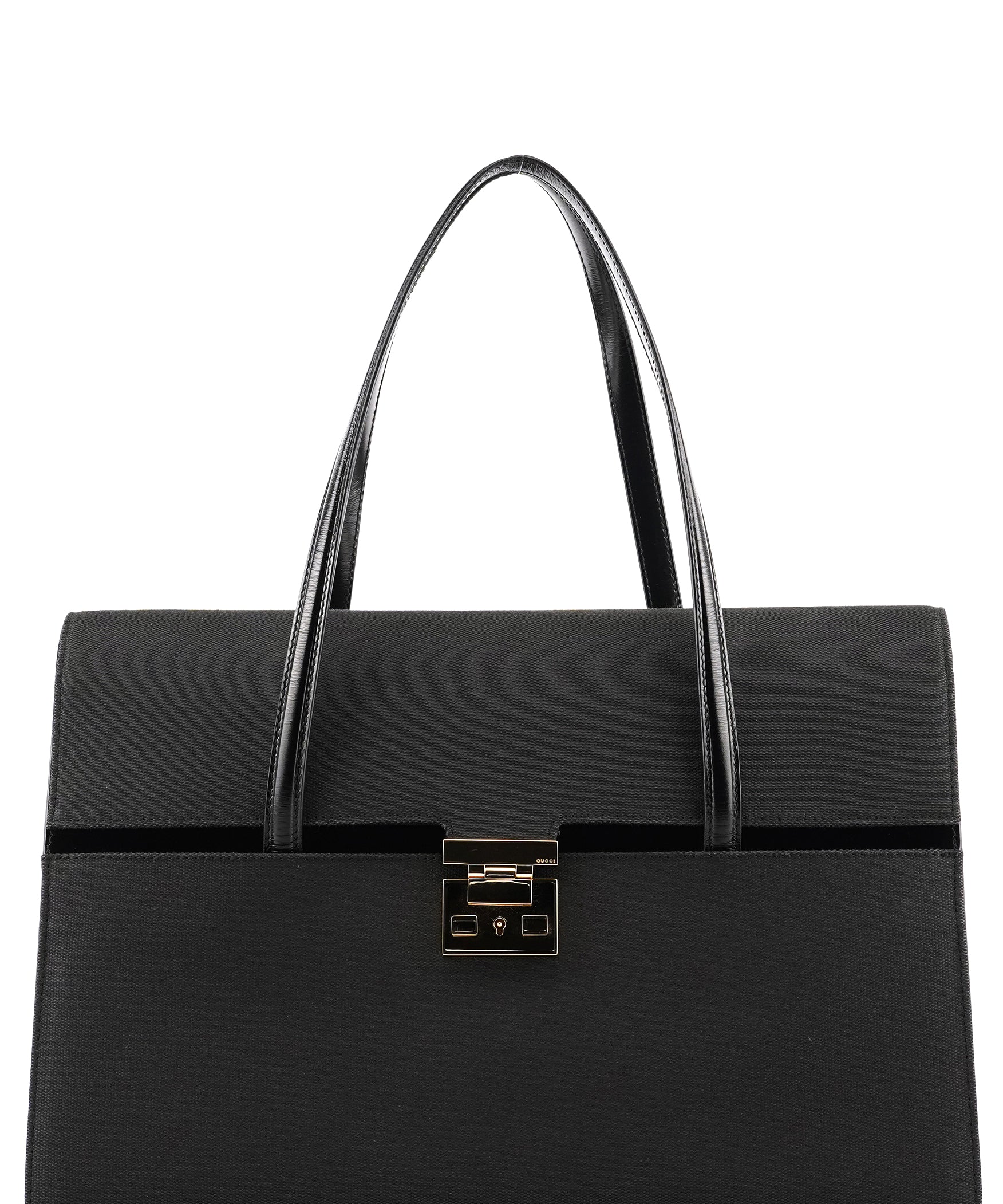 Gucci 001 4218 Navy Canvas Lady Lock Shoulder Bag