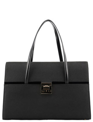 Gucci 001 4218 Navy Canvas Lady Lock Shoulder Bag