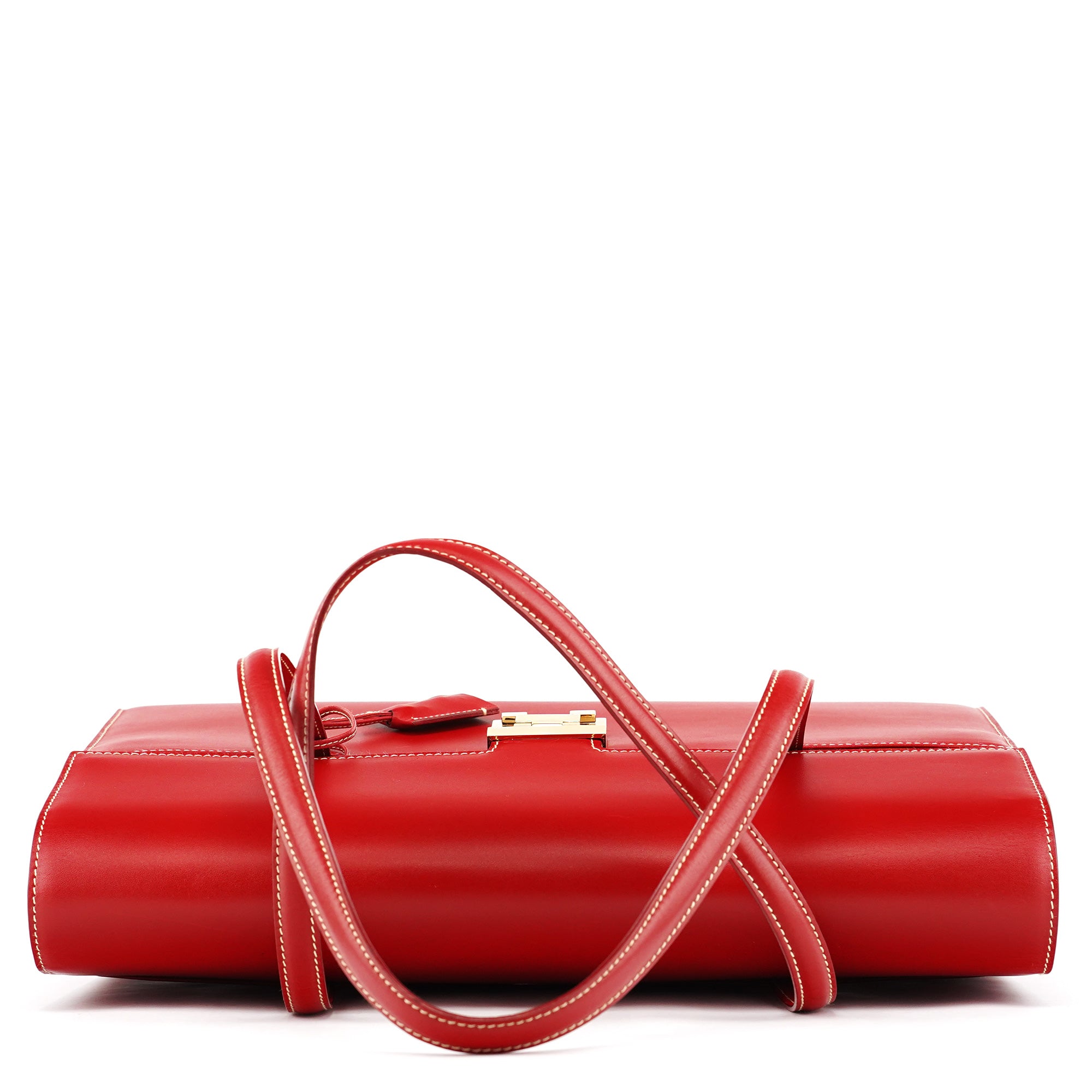 Gucci 001 4218 Red Leather Lady Lock Tote Bag