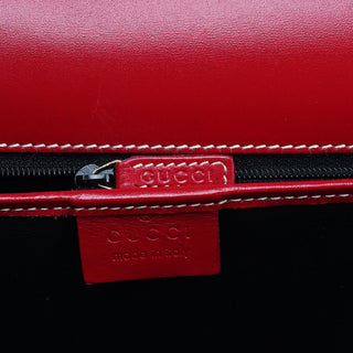 Gucci 001 4218 Red Leather Lady Lock Tote Bag