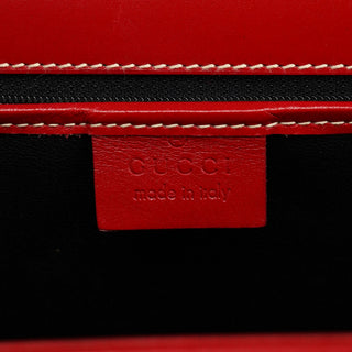 Gucci 001 4218 Red Leather Lady Lock Tote Bag