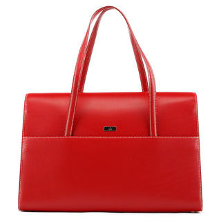 Gucci 001 4218 Red Leather Lady Lock Tote Bag