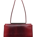 Gucci 001 4227 Red Lizard Embossed Leather Shoulder Bag