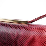 Gucci 001 4227 Red Lizard Embossed Leather Shoulder Bag