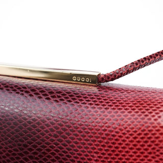 Gucci 001 4227 Red Lizard Embossed Leather Shoulder Bag