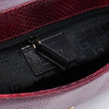 Gucci 001 4227 Red Lizard Embossed Leather Shoulder Bag