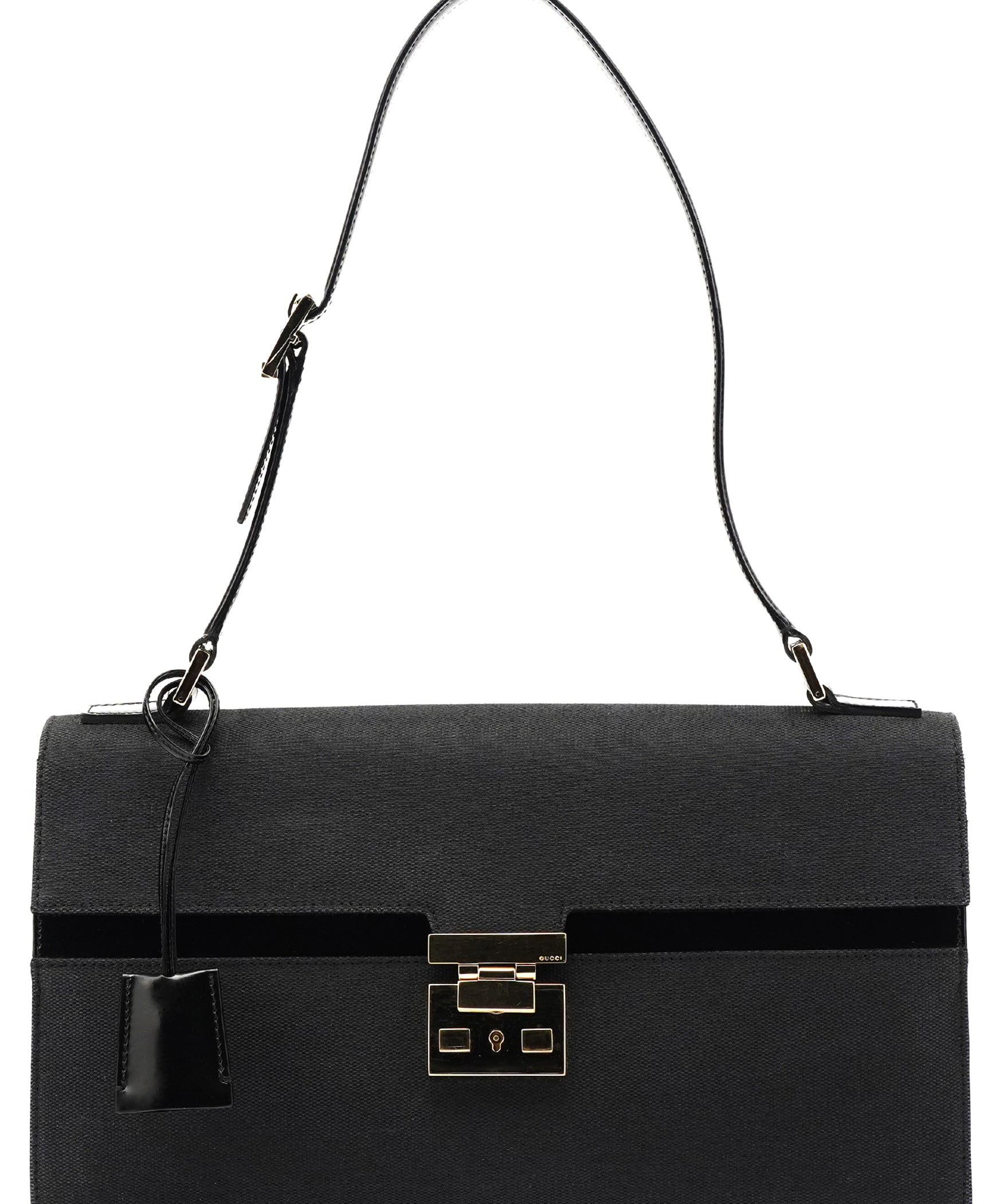 Gucci 001 4239 Anthracite Canvas Lady Lock Shoulder Bag