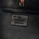 Gucci 001 4243 Borsa a spalla in pelle nera stampa lucertola