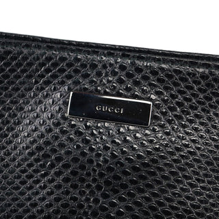 Gucci 001 4243 Black Lizard Embossed Shoulder Bag