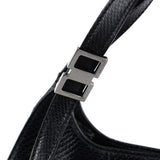 Gucci 001 4243 Borsa a spalla in pelle nera stampa lucertola