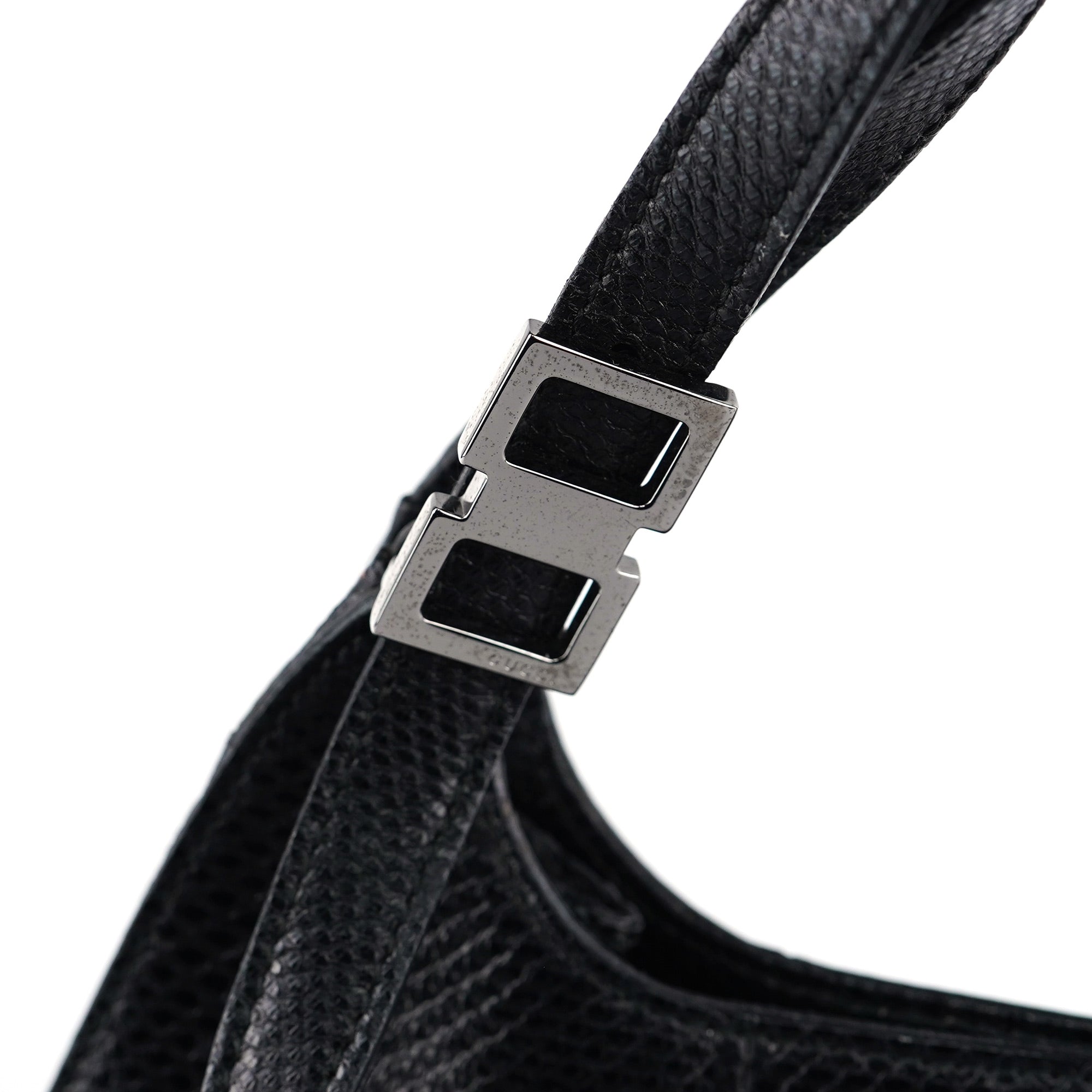 Gucci 001 4243 Borsa a spalla in pelle nera stampa lucertola