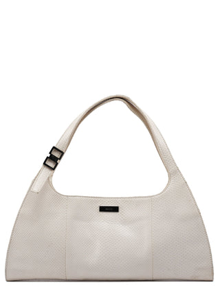 Gucci 001 4243 White Lizard Embossed Shoulder Bag