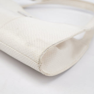 Gucci 001 4243 White Lizard Embossed Shoulder Bag