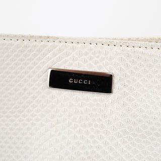 Gucci 001 4243 White Lizard Embossed Shoulder Bag