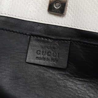 Gucci 001 4243 White Lizard Embossed Shoulder Bag