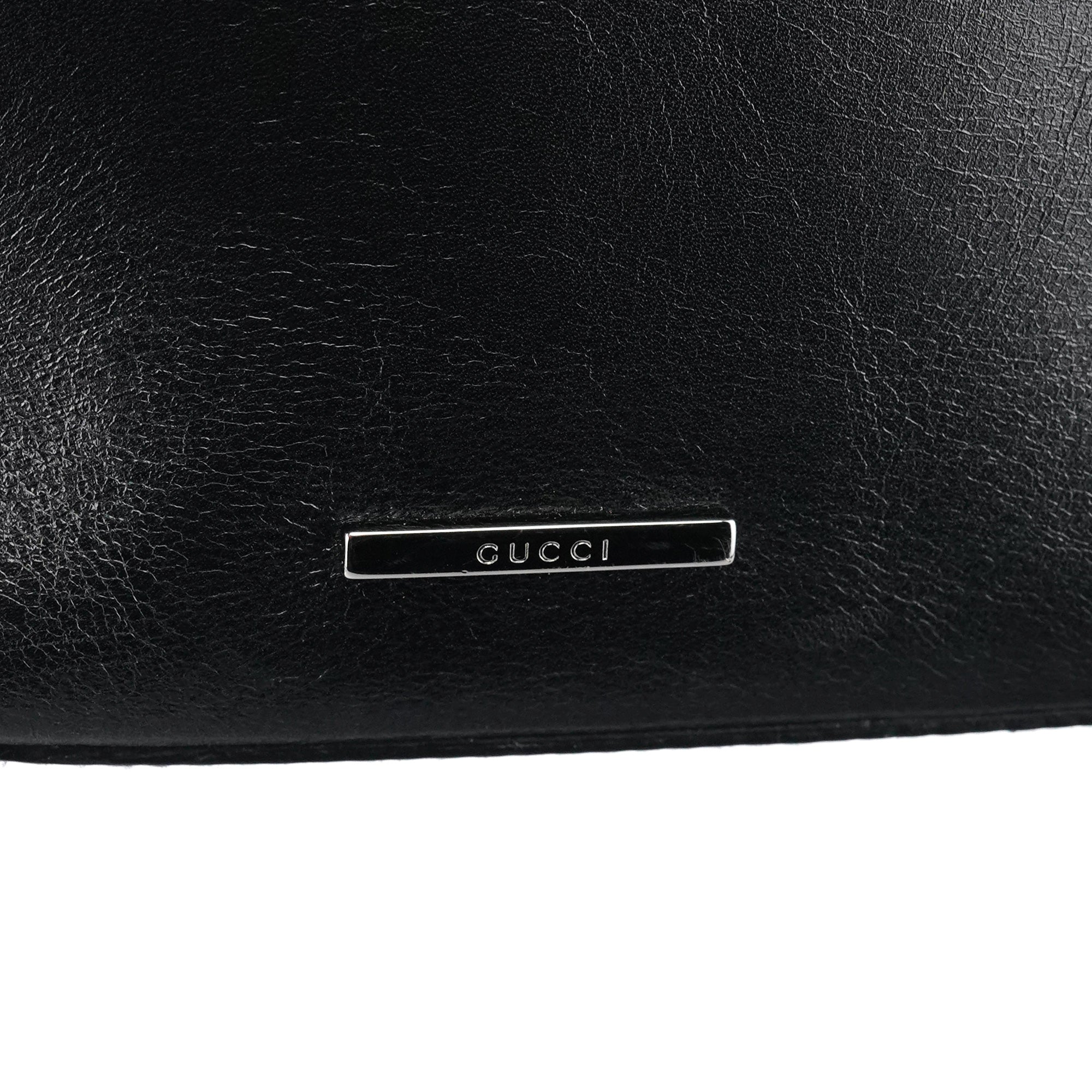 Gucci 001 4286 Black Calfskin Bucket Shoulder Bag