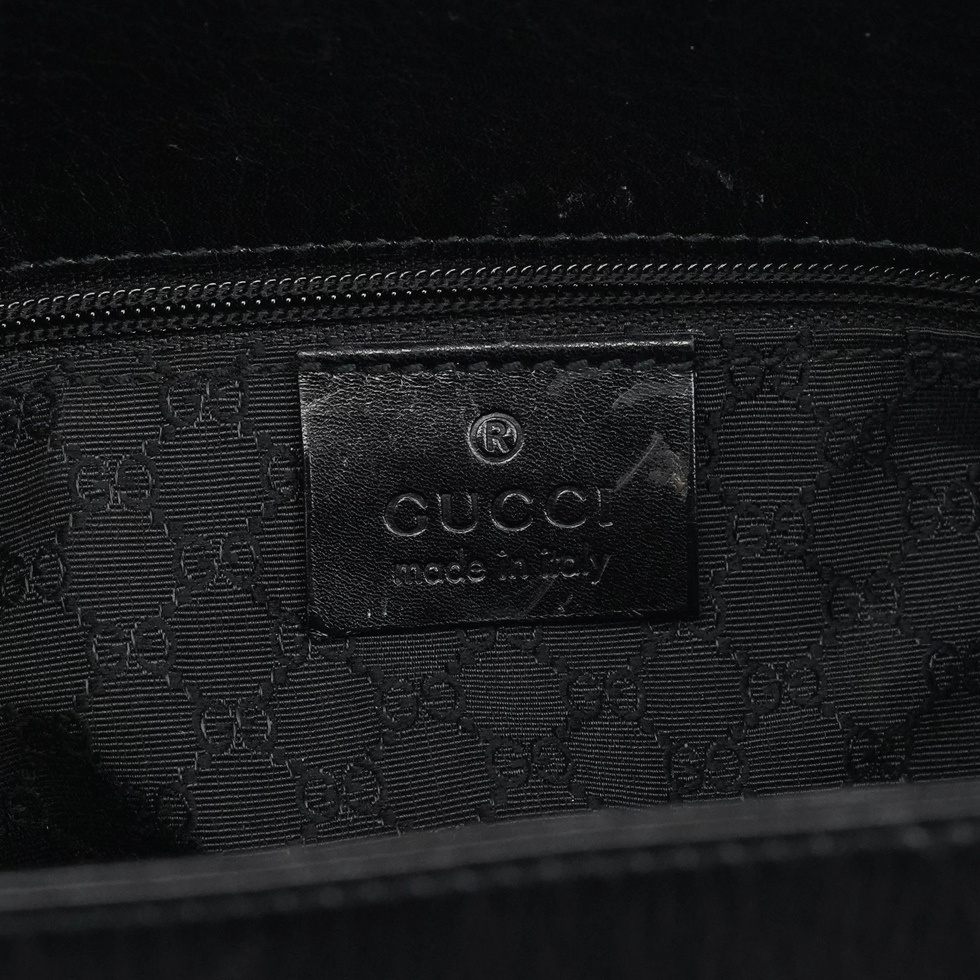 Gucci 001 4286 Black Calfskin Bucket Shoulder Bag