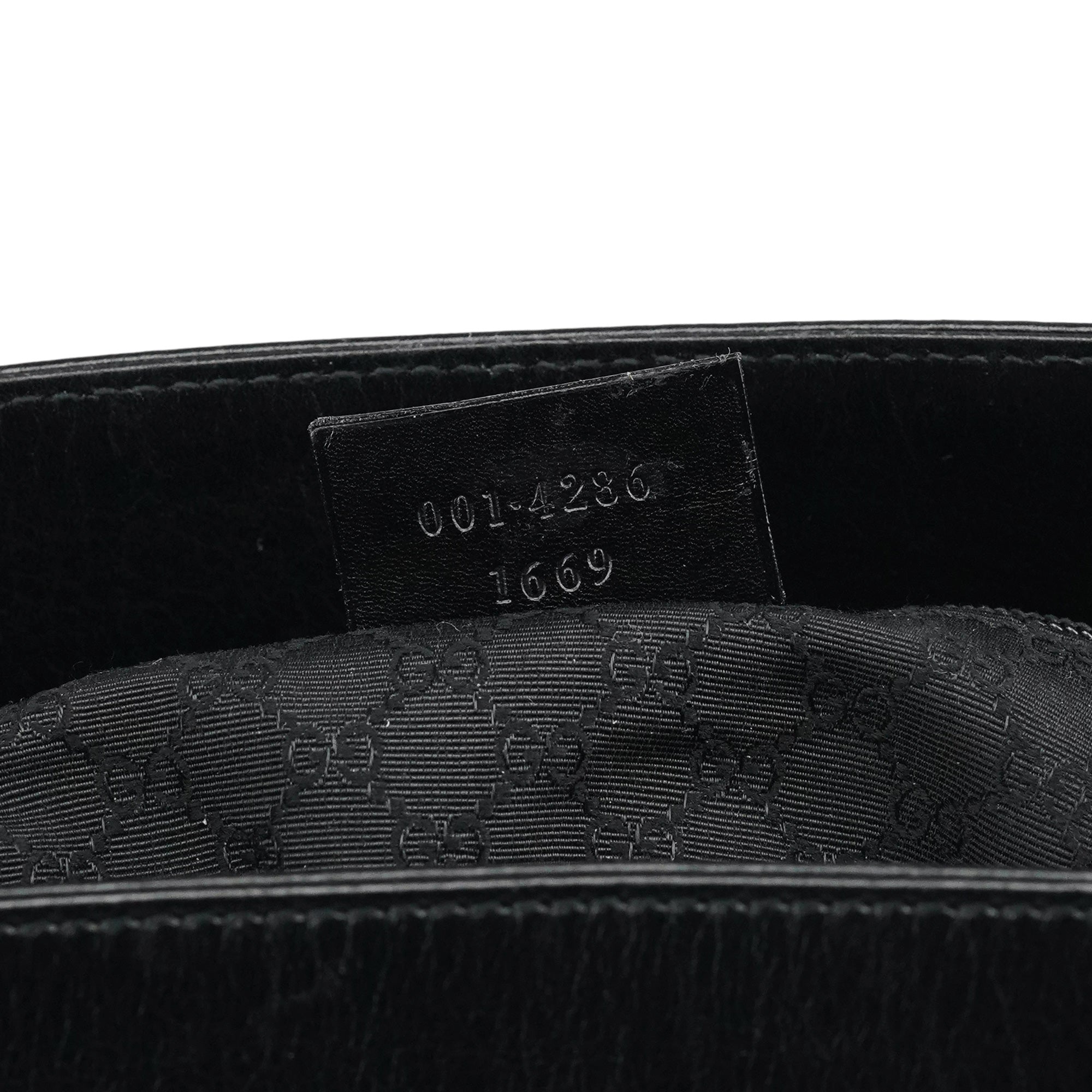 Gucci 001 4286 Black Calfskin Bucket Shoulder Bag