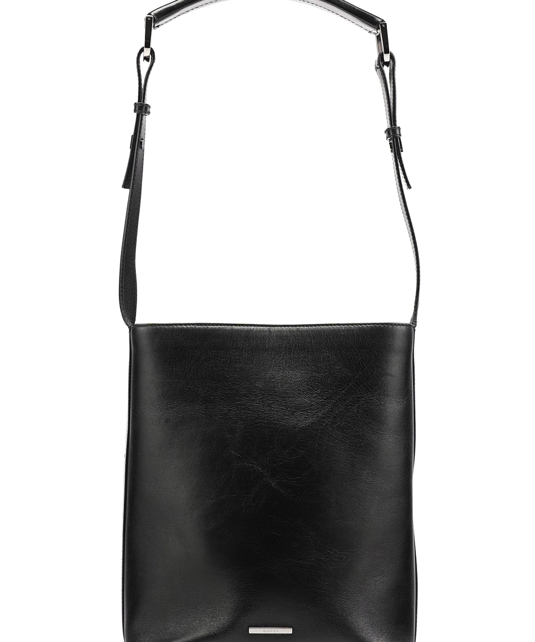 Gucci 001 4286 Black Calfskin Bucket Shoulder Bag