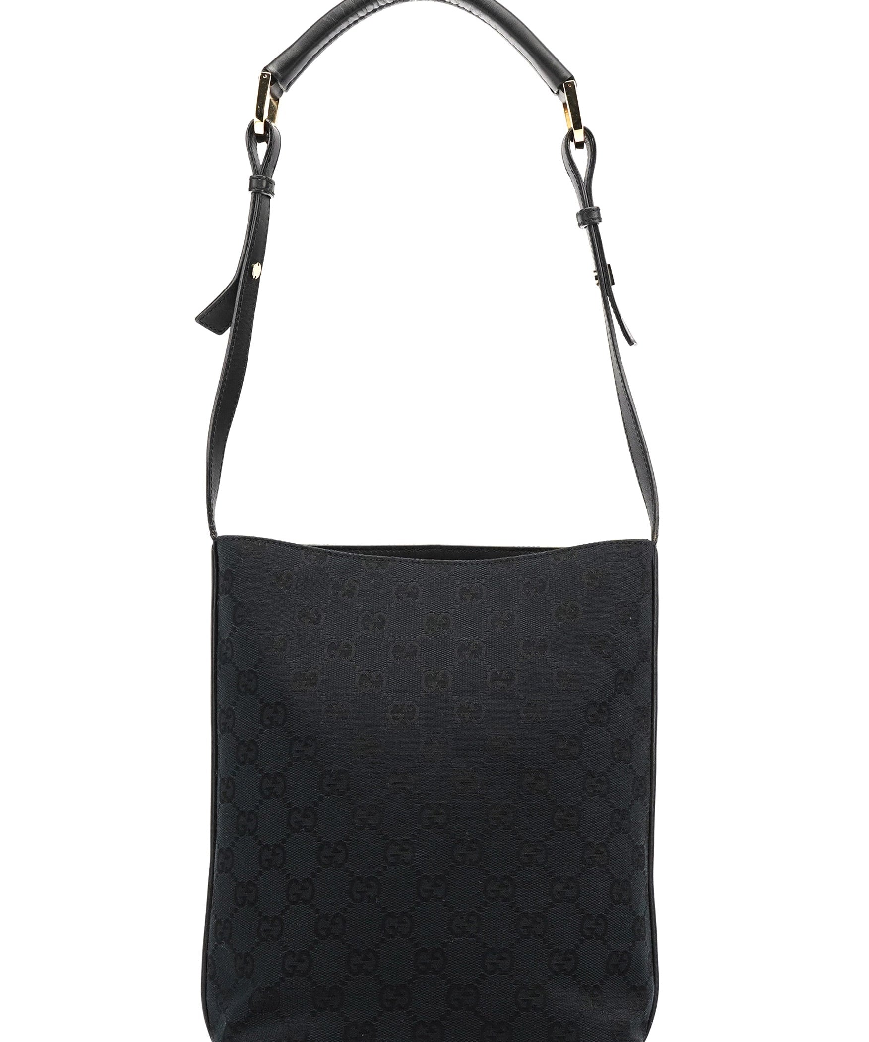 Gucci 001 4286 Black GG Bucket Shoulder Bag