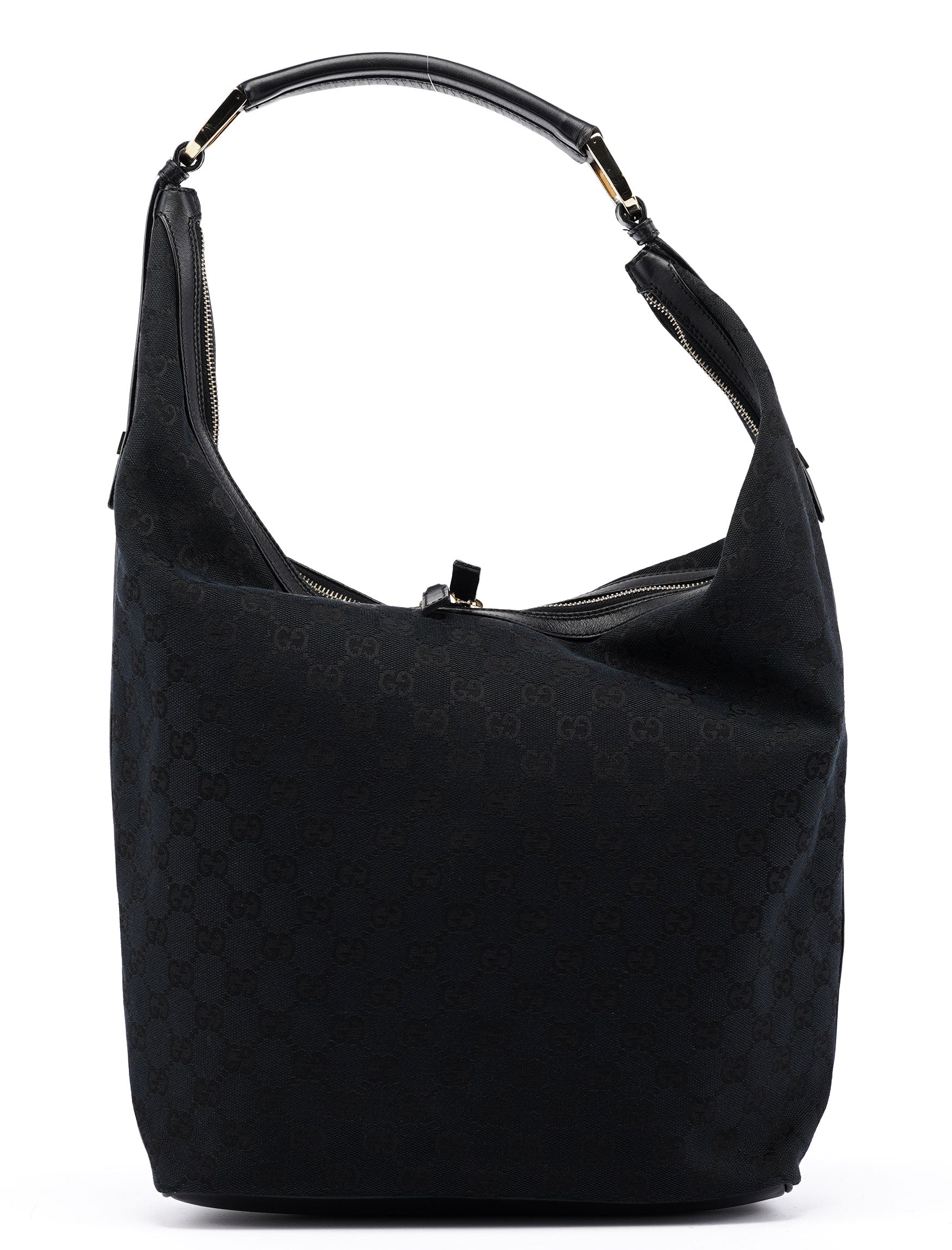 Gucci 001 4287 Black GG Hobo Shoulder Bag