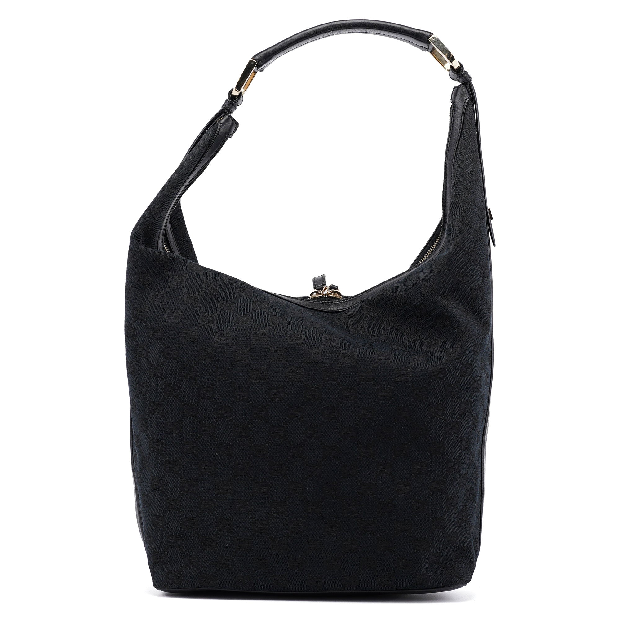 Gucci 001 4287 Black GG Hobo Shoulder Bag