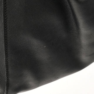 Gucci 001 4332 Black Leather Ruched Hobo Shoulder Bag