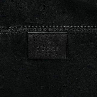 Gucci 001 4332 Black Leather Ruched Hobo Shoulder Bag