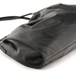 Gucci 001 4332 Black Leather Ruched Hobo Shoulder Bag