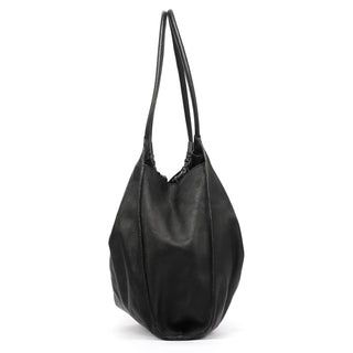 Gucci 001 4332 Black Leather Ruched Hobo Shoulder Bag
