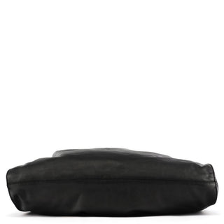 Gucci 001 4332 Black Leather Ruched Hobo Shoulder Bag