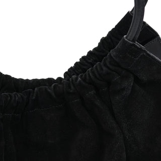 Gucci 001 4332 Black Suede Ruched Shoulder Bag
