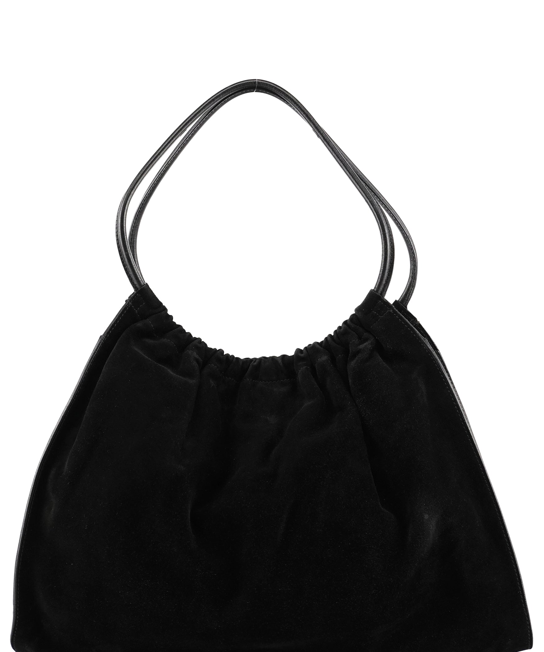 Gucci 001 4332 Ruched skuldertaske i sort ruskind