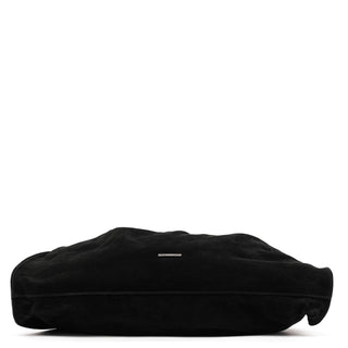 Gucci 001 4332 Black Suede Ruched Shoulder Bag