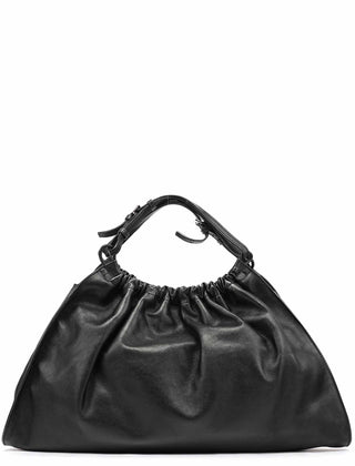 Gucci 001 4335 Black Calfskin Ruched Handbag