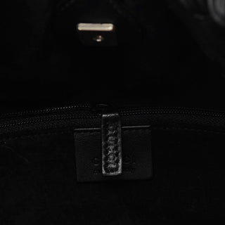 Gucci 001 4335 Black Calfskin Ruched Tote Bag