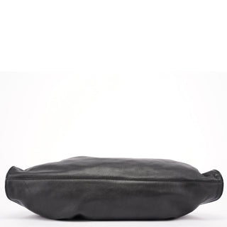 Gucci 001 4335 Black Calfskin Ruched Tote Bag