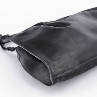 Gucci 001 4335 Black Calfskin Ruched Tote Bag