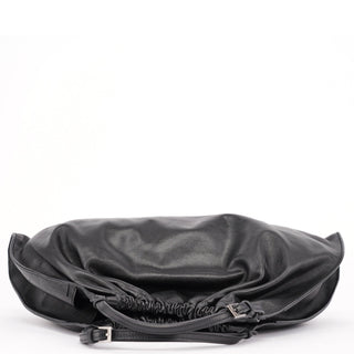 Gucci 001 4335 Black Calfskin Ruched Tote Bag