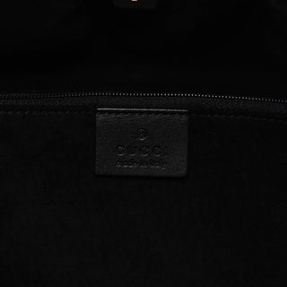 Gucci 001 4335 Black Calfskin Ruched Tote Bag