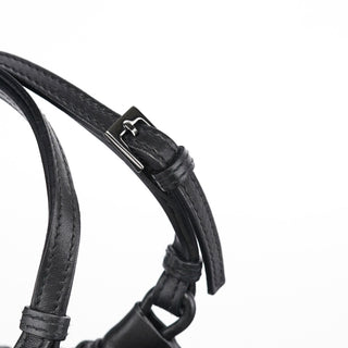 Gucci 001 4335 Black Calfskin Ruched Tote Bag