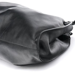 Gucci 001 4335 Black Ruched Calfskin Shoulder Bag