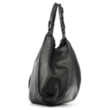 Gucci 001 4335 Black Ruched Calfskin Shoulder Bag
