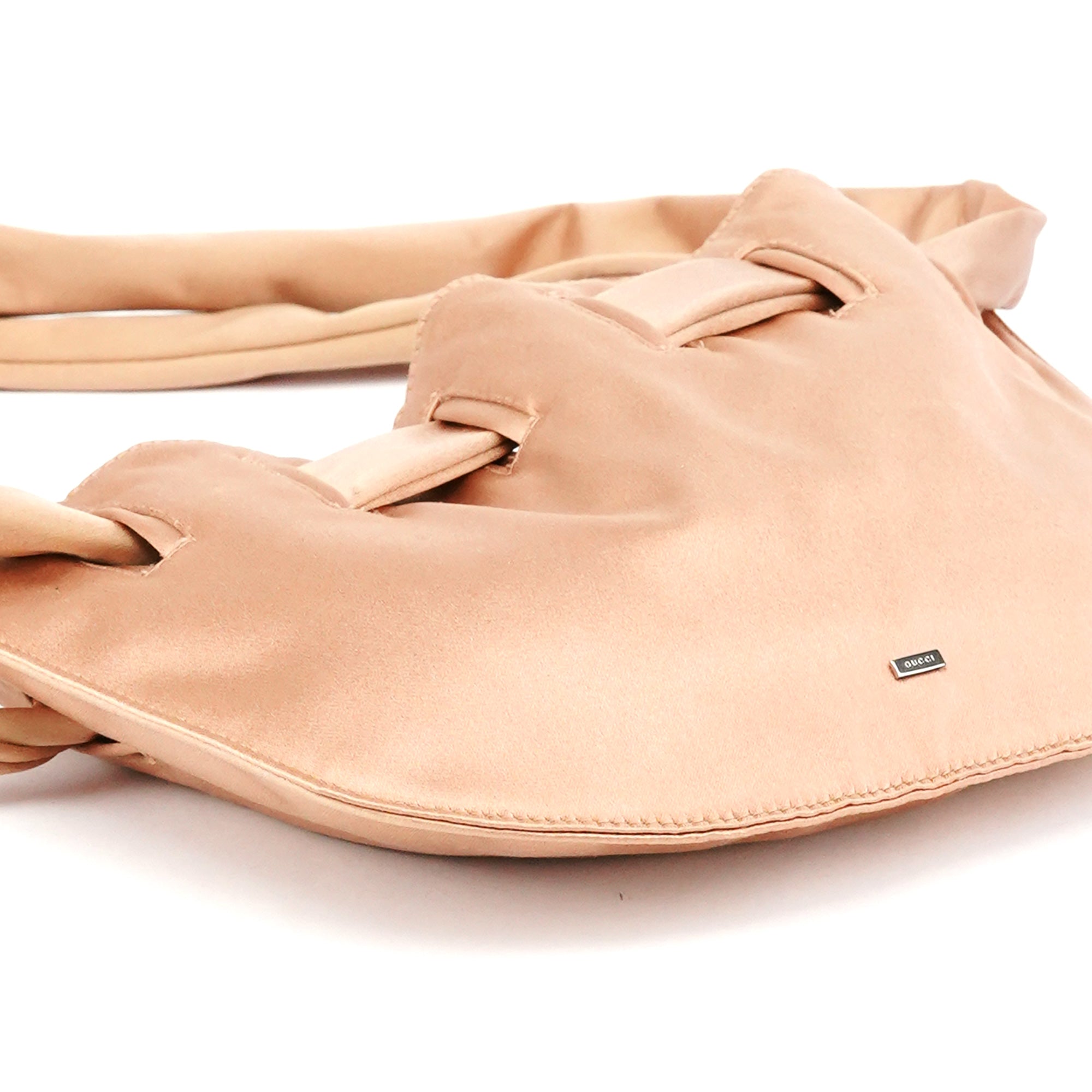 Gucci 001 4339 Soft Pink Satin Shoulder Bag