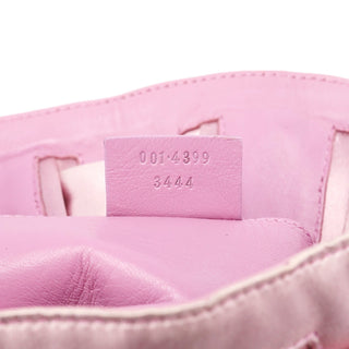 Gucci 001 4399 Pink Satin Drawstring Shoulder Bag