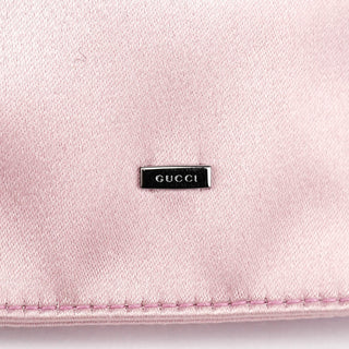 Gucci 001 4399 Pink Satin Drawstring Shoulder Bag