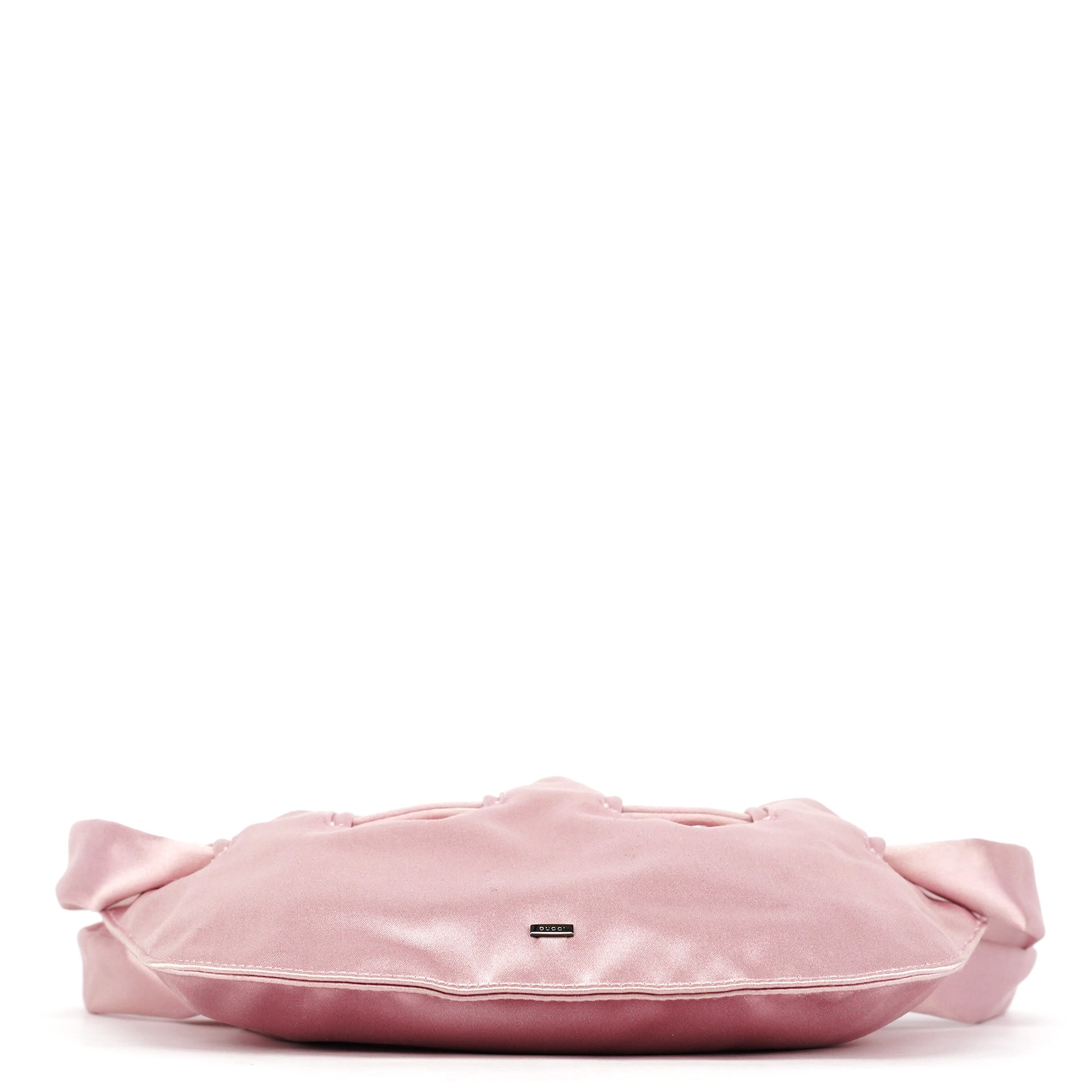 Gucci 001 4399 Pink Satin Drawstring Shoulder Bag