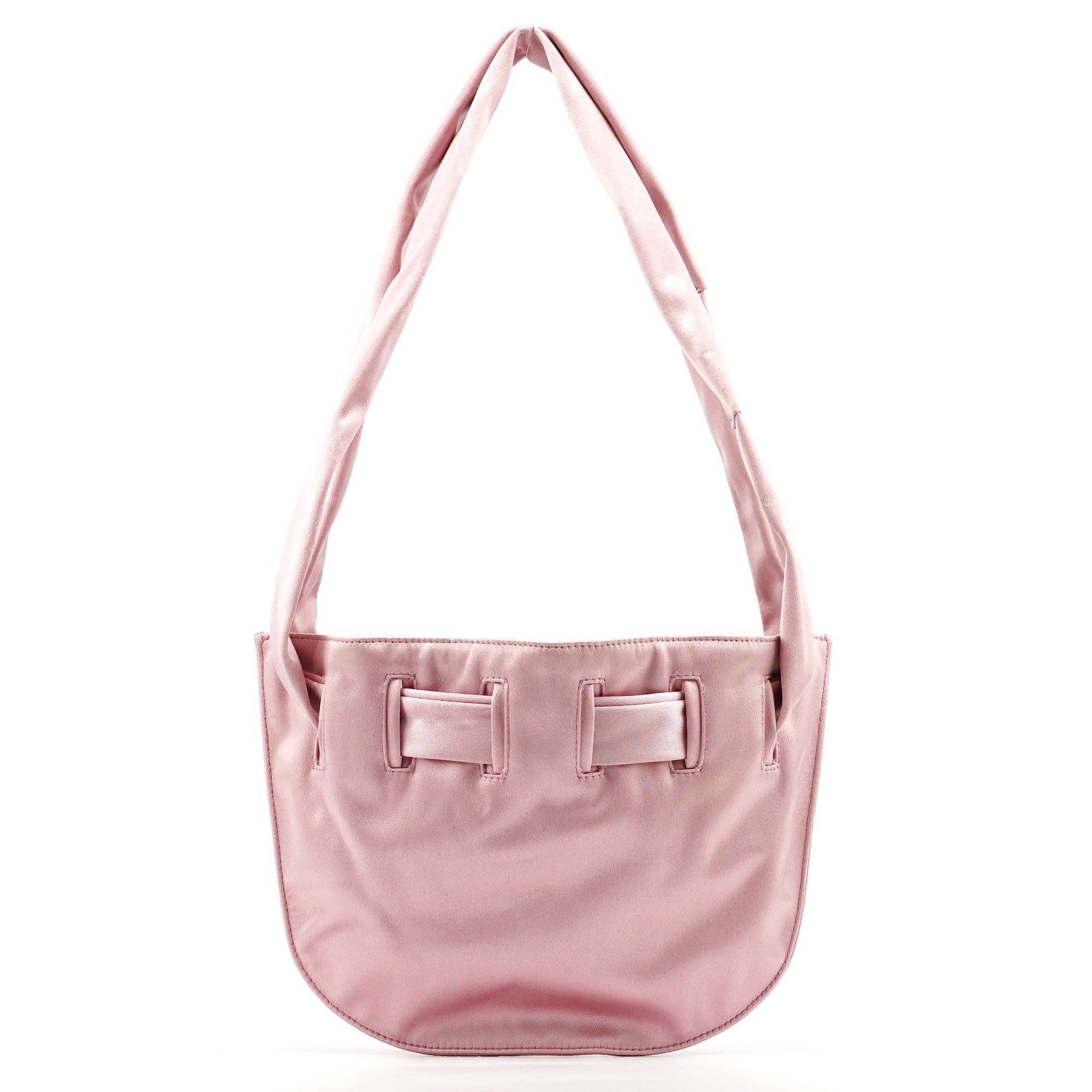 Gucci 001 4399 Pink Satin Drawstring Shoulder Bag