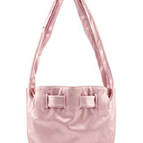 Gucci 001 4399 Pink Satin Drawstring Shoulder Bag